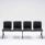 SHILA Beam modular bench seating in sleek black, ideal for reception areas and waiting rooms.