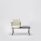 Modular SHILA Beam seating with beige upholstered seat and side table, ideal for reception and waiting areas.