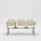 SHILA Beam seating bench in light beige with armrests, ideal for reception areas and modular design.