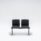 SHILA Beam seating in black, modular bench with two connected seats, ideal for waiting areas and offices.