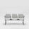 Modular SHILA Beam seating in white with armrests, designed for reception areas and waiting rooms.