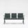 SHILA Beam modular bench seating in dark green, featuring three seats with armrests, ideal for reception and waiting areas.