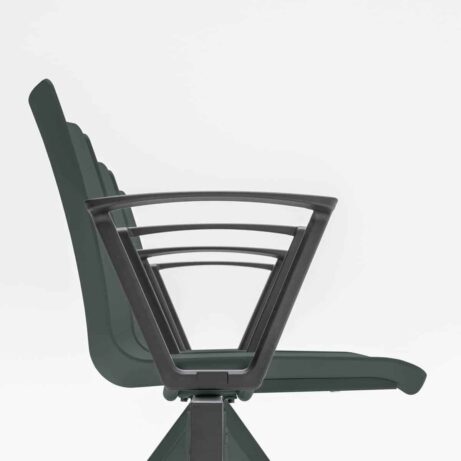 SHILA Beam seating in dark green with modular design and armrests, ideal for reception and waiting areas.