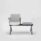 SHILA Beam seating in modular design with armrests, featuring a gray seat and side table, ideal for reception areas.