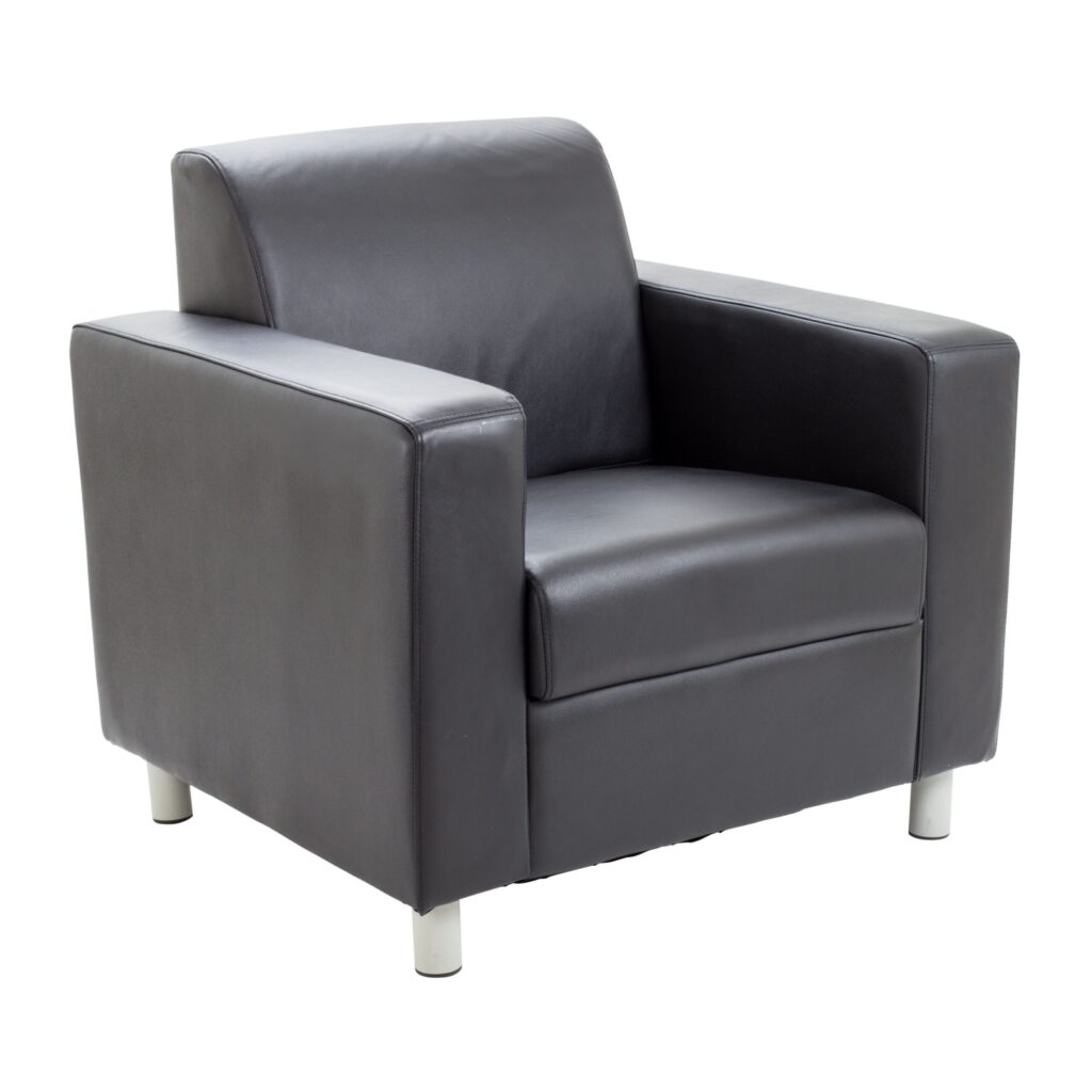 Iceberg Leather Faced Armchair