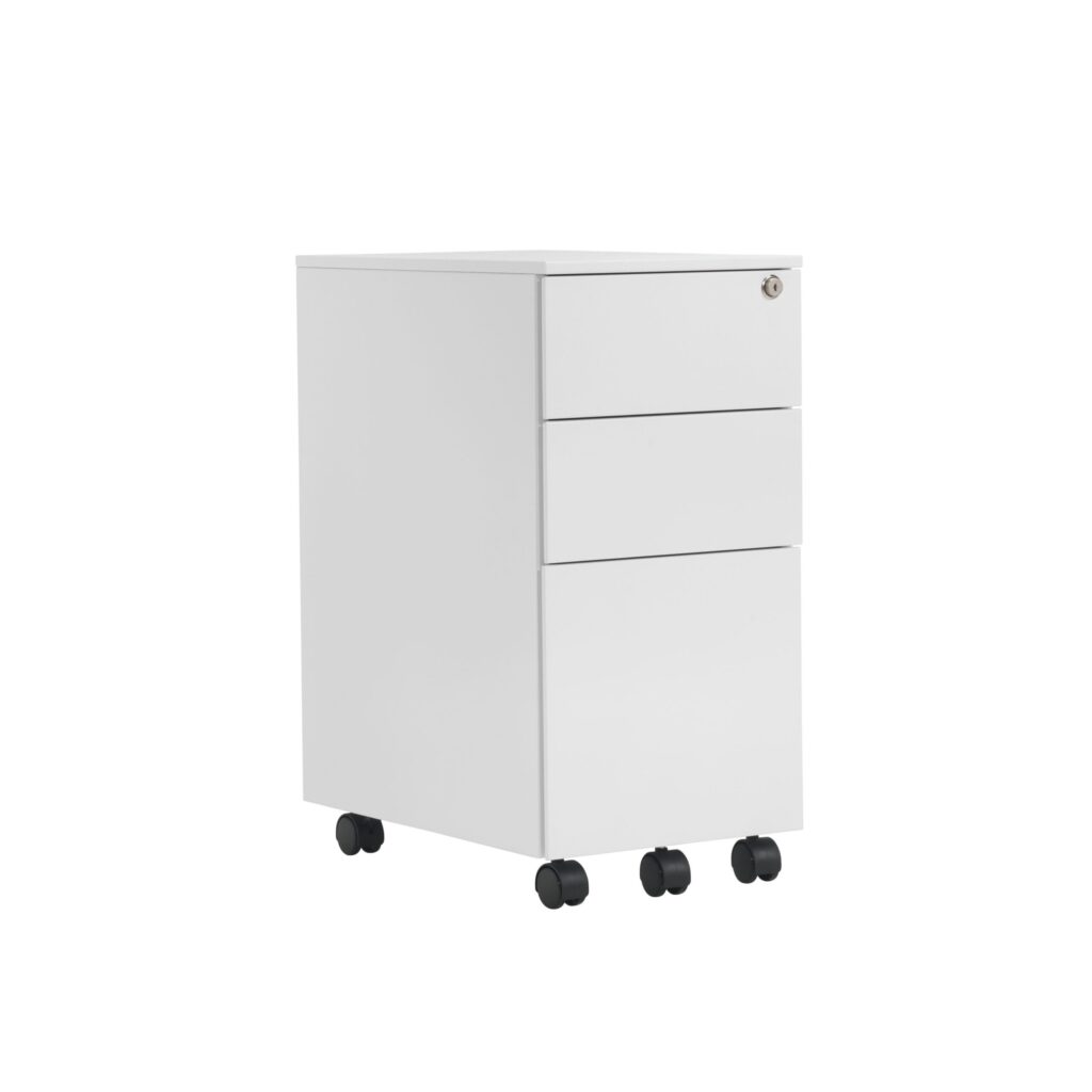 Pedestal Slimline 3 Drawer Steel